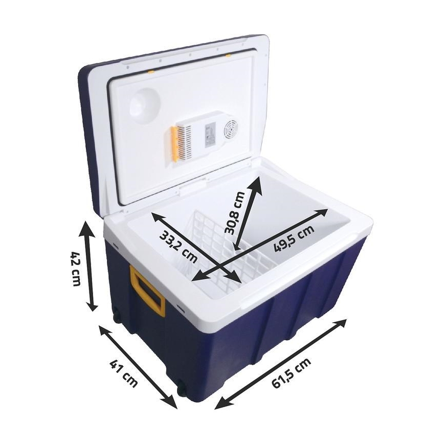 Ratastel jahutuskast 60W/230/12V 50 l sinine/kollane