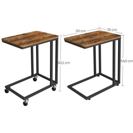 Ratastel külglaud ELDUR pruun/must