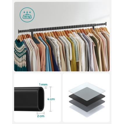 Ratastel vabaltseisev riidepuu LINEA must