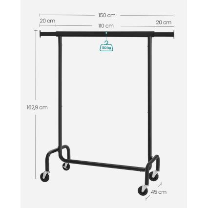 Ratastel vabaltseisev riidepuu LINEA must