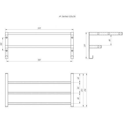 Rätikuhoidik vannitoa radiaatorile HF SHEFFIELD 52x25,6 cm valge