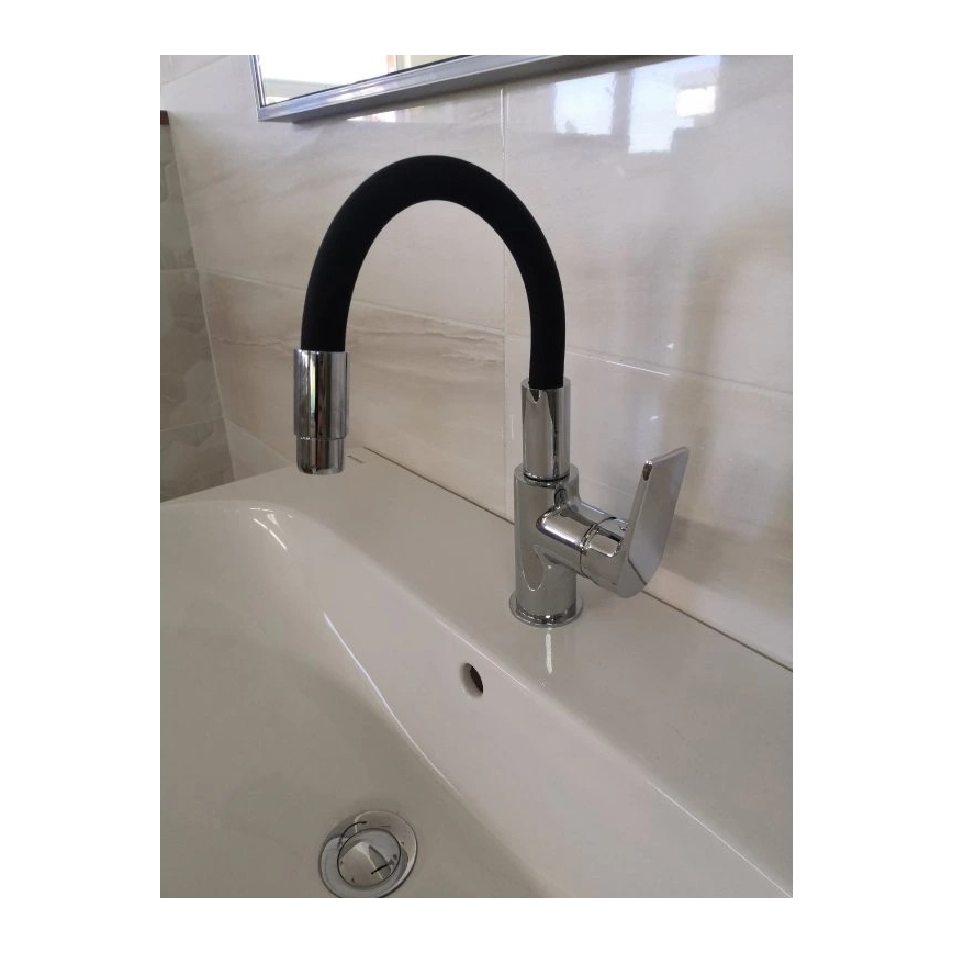 RAV Slezák CO119.0/15 - Köögisegisti painduva voolikuga COLORADO 25 cm must/läikiv kroom