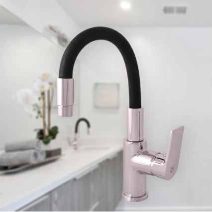 RAV Slezák CO119.0/15 - Köögisegisti painduva voolikuga COLORADO 25 cm must/läikiv kroom