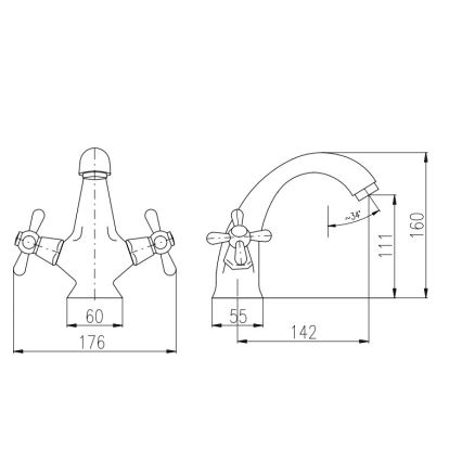RAV Slezák MK128.0CMATSM - Valamusegisti MORAVA RETRO 16 cm must/messing