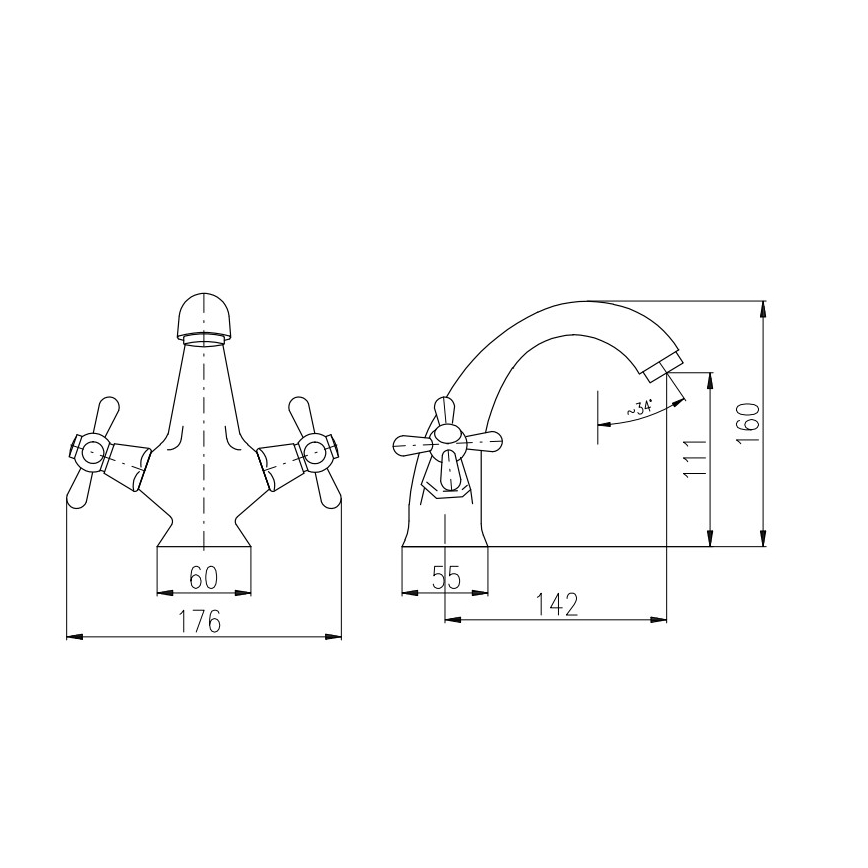 RAV Slezák MK128.0CMATSM - Valamusegisti MORAVA RETRO 16 cm must/messing
