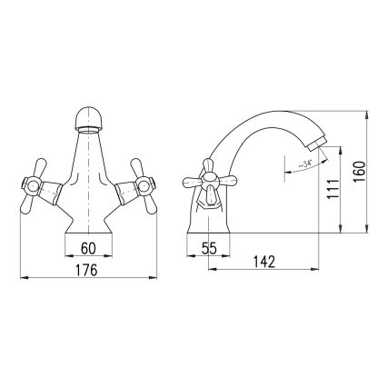 RAV Slezák MK128.0SM - MORAVA RETRO 16 cm valamu segisti, antiikmessing