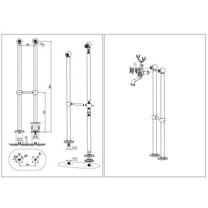 RAV Slezák MK150.5/2CMATSM - Vannisegisti komplekt MORAVA RETRO must/messing