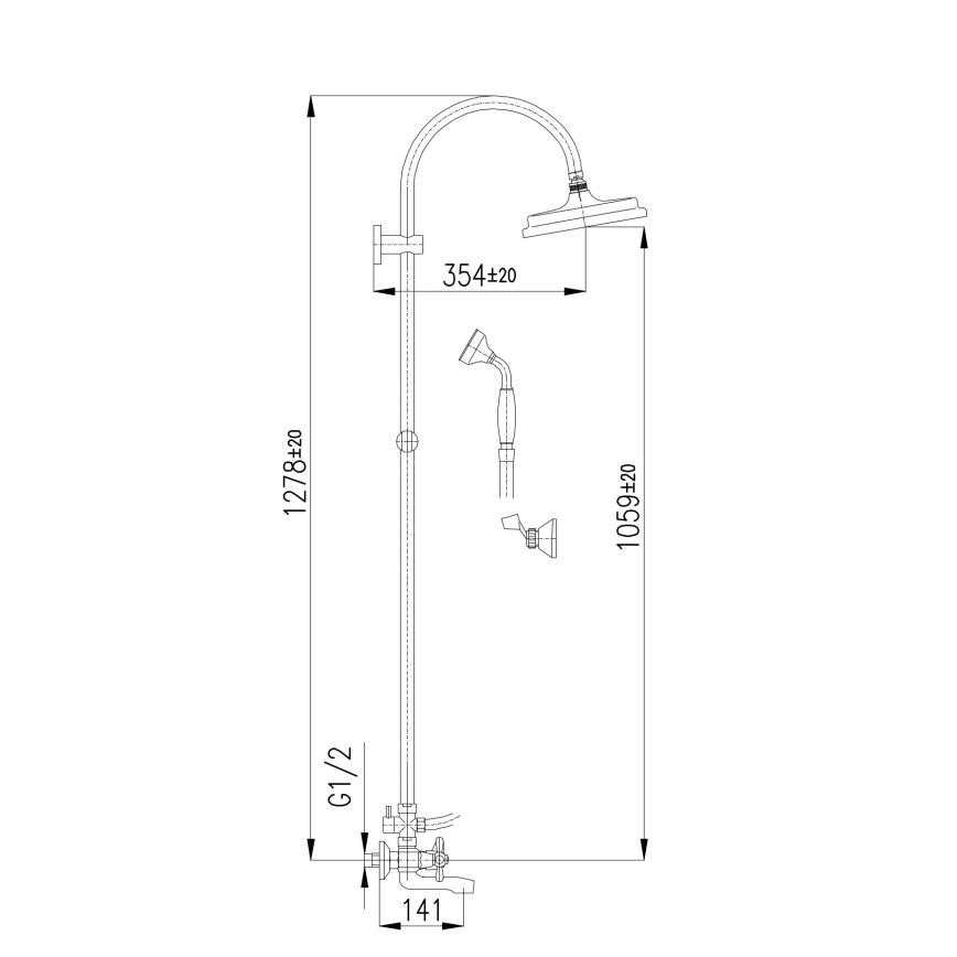 RAV Slezák MK154.5/3 - MORAVA vannikomplekt koos segistiga, läikiv kroom