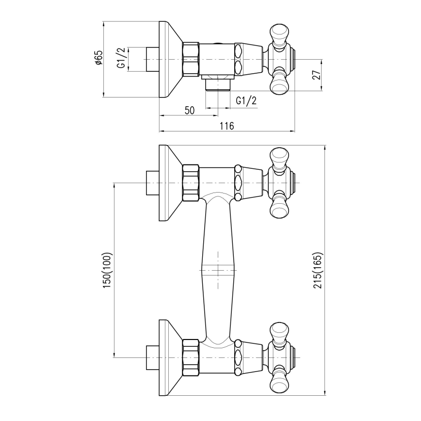 RAV Slezák MK180.5CMATSM - dušisegisti MORAVA RETRO must/messing