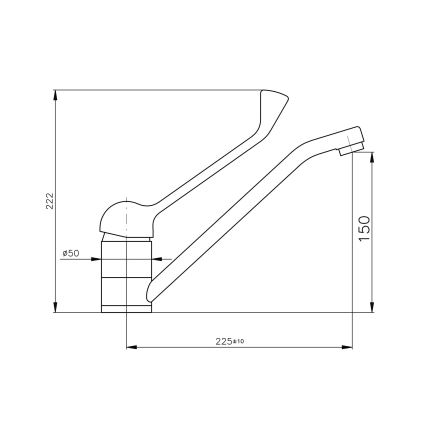 RAV Slezák MS605.0 - Valamusegisti meditsiinilise hoovaga MISSISSIPPI 22,2 cm läikiv kroom