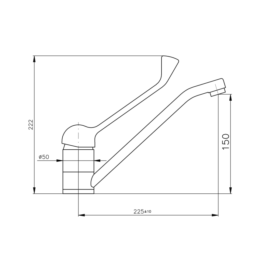 RAV Slezák MS605.0 - Valamusegisti meditsiinilise hoovaga MISSISSIPPI 22,2 cm läikiv kroom