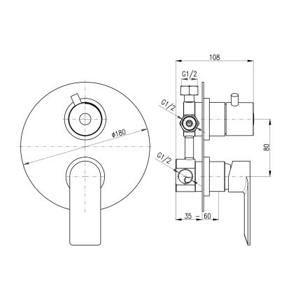 RAV Slezák NL187.3 - dušisegisti peidetud paigaldamiseks NIL, läikiv kroomviimistlus