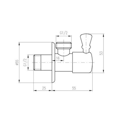 RAV Slezák RV0112Z - RETRO nurkventiil, läikiv kuldne viimistlus