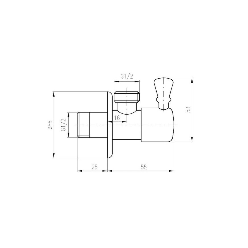 RAV Slezák RV0112Z - RETRO nurkventiil, läikiv kuldne viimistlus