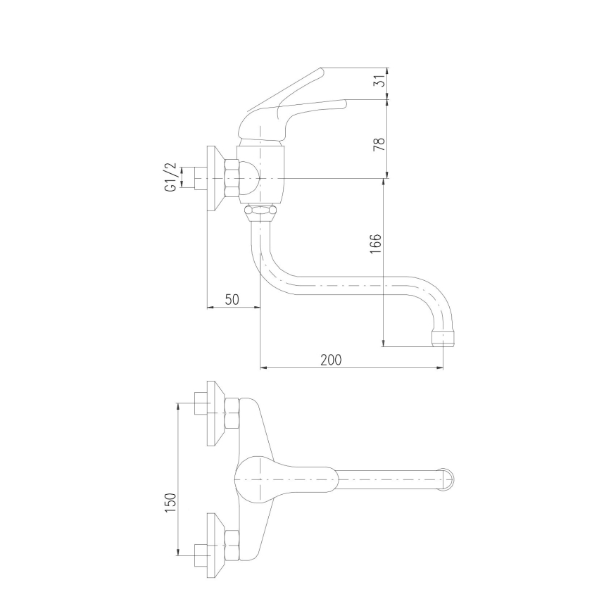 RAV Slezák SA001.5/21 - SAZAVA köögi- ja valamusegisti, läikiv kroom