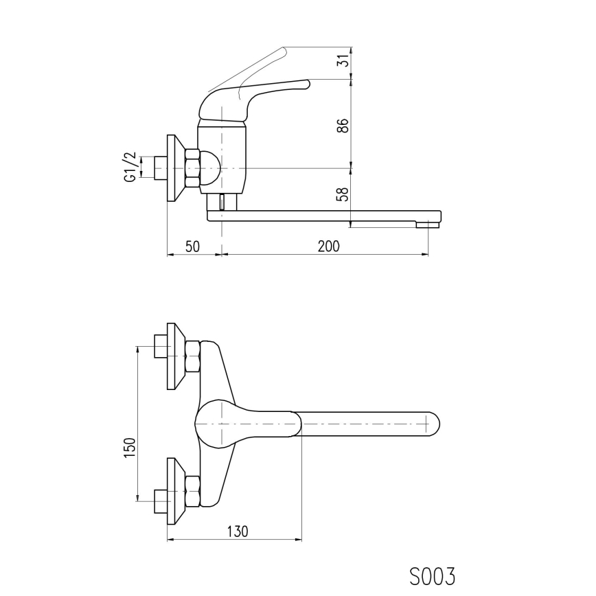 RAV Slezák SA001.5/23 - Köögi-/valamu segisti SAZAVA, läikiv kroom