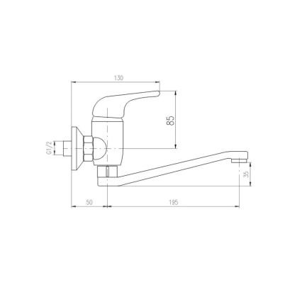 RAV Slezák SA001.5/26 - Köögivalamu/valamu segisti SAZAVA, läikiv kroomviimistlus