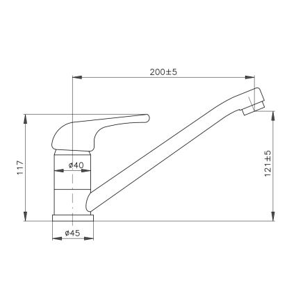 RAV Slezák SA005.0 - Köögivalamu segisti SAZAVA 11,7 cm läikiv kroom