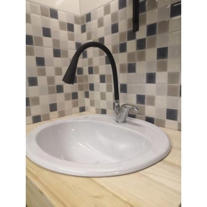 RAV Slezák SA006.0/13 - Köögisegisti painduva kaelaga SAZAVA 35,6 cm must/läikiv kroom