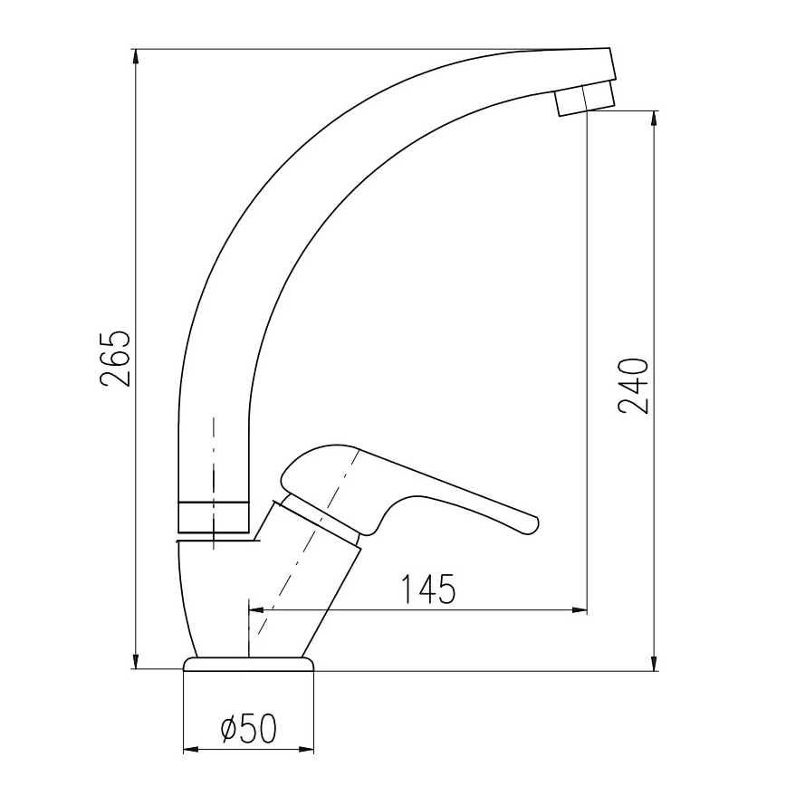 RAV Slezák SA006.0/3 - köögisegisti SAZAVA 26,5 cm, läikiv kroomviimistlus
