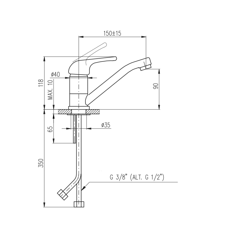 RAV Slezák SA015.0 - Valamu segisti SAZAVA 15 cm läikiv kroom
