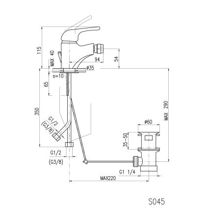 RAV Slezák SA045.0 - bidee segisti + SAZAVA äravool 11,5 cm läikiv kroom
