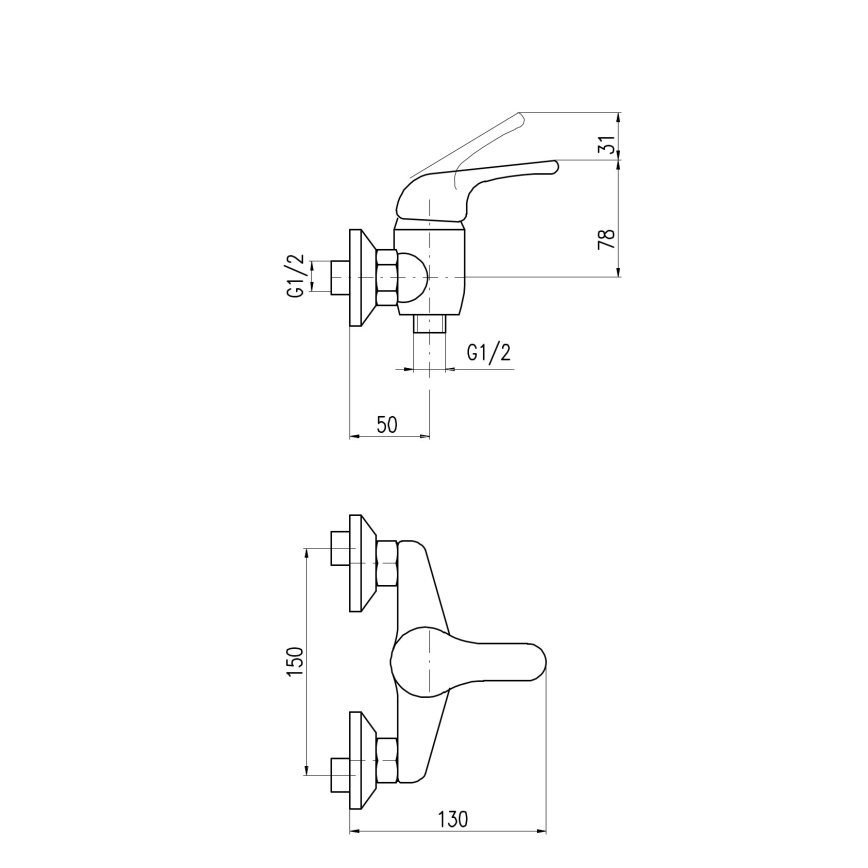 RAV Slezák SA080.5 - SAZAVA dušisegisti läikiv kroom