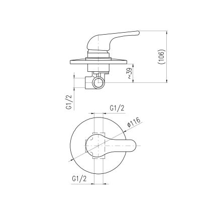 RAV Slezák SA083 - SAZAVA peidetav dušisegisti, läikiv kroom