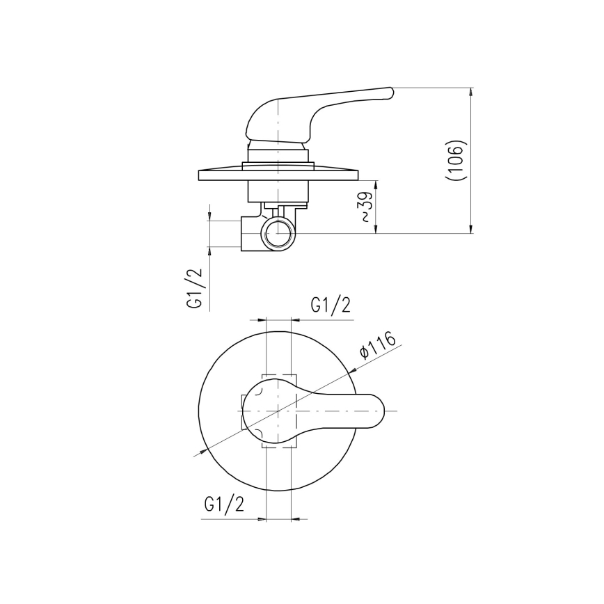RAV Slezák SA083 - SAZAVA peidetav dušisegisti, läikiv kroom