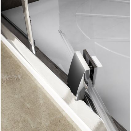 Ravak 37677U00Z1 - kolmeosaline veerandringikujuline PIVOT dušinurk 90x90 cm, satiin