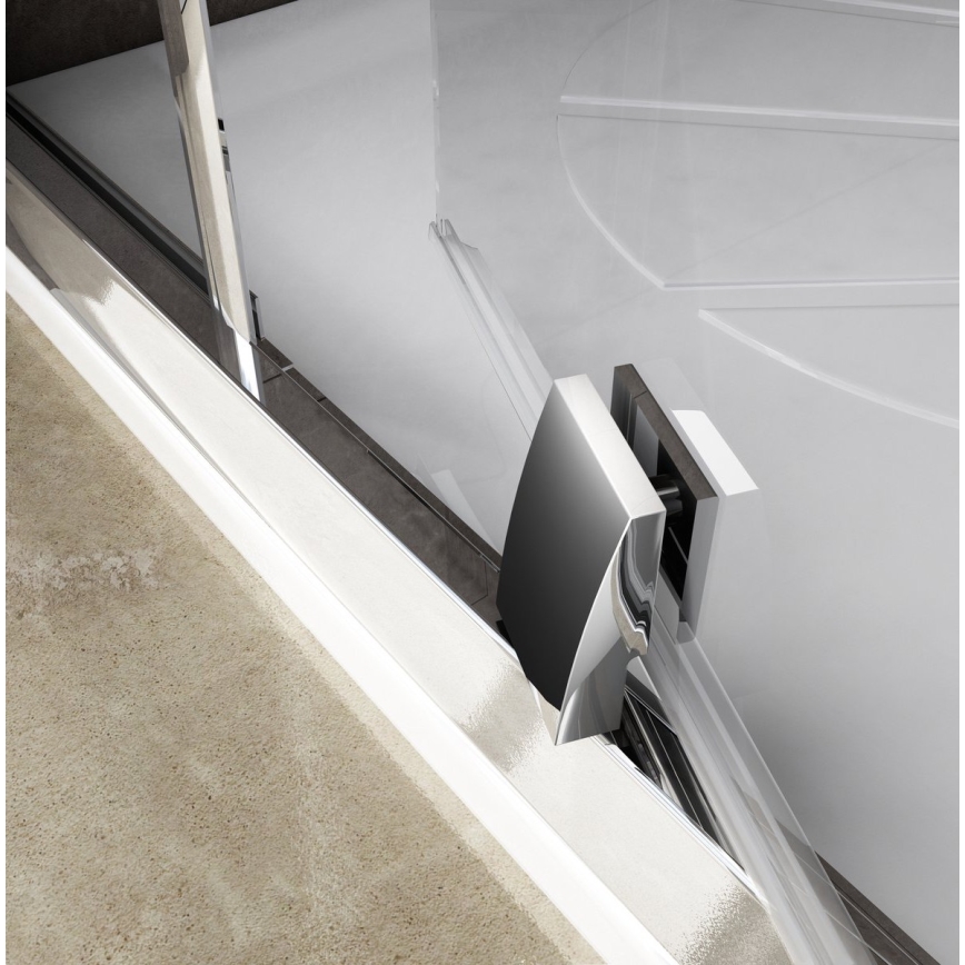 Ravak 37677U00Z1 - kolmeosaline veerandringikujuline PIVOT dušinurk 90x90 cm, satiin