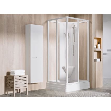 Ravak A007701120 - Ruudukujuline dušialus ANGELA 90x90 cm valge