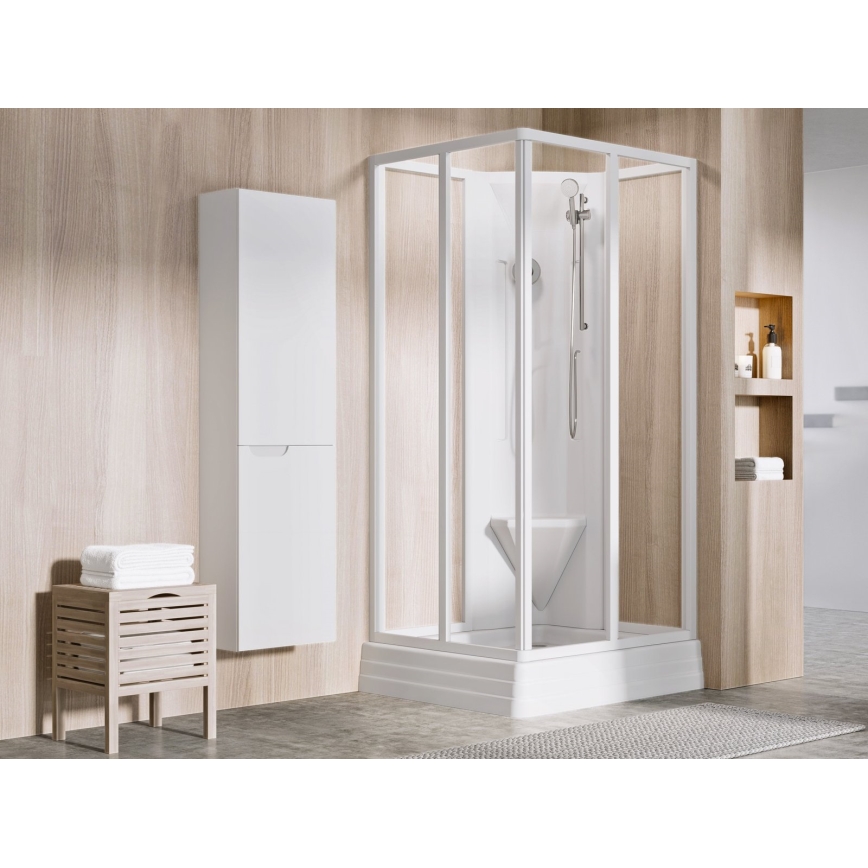 Ravak A007701120 - Ruudukujuline dušialus ANGELA 90x90 cm valge