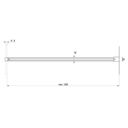 Ravak GWD01000A098 - tugivarras WALK-IN dušinurgale 120 cm, läikiv kroom