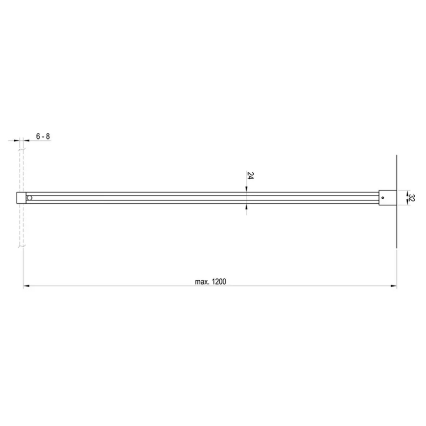 Ravak GWD01000A098 - tugivarras WALK-IN dušinurgale 120 cm, läikiv kroom
