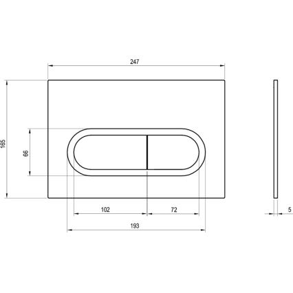 Ravak X01455 - Loputusnupp CHROME 24,7x16,5 cm valge