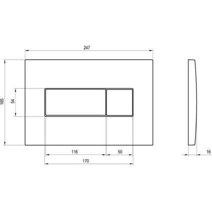 Ravak X01457 - Loputusnupp UNI 24,7x16,5 cm valge