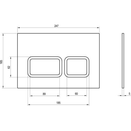 Ravak X01739 - TWIN loputusnupp 24,7x16,5 cm valge