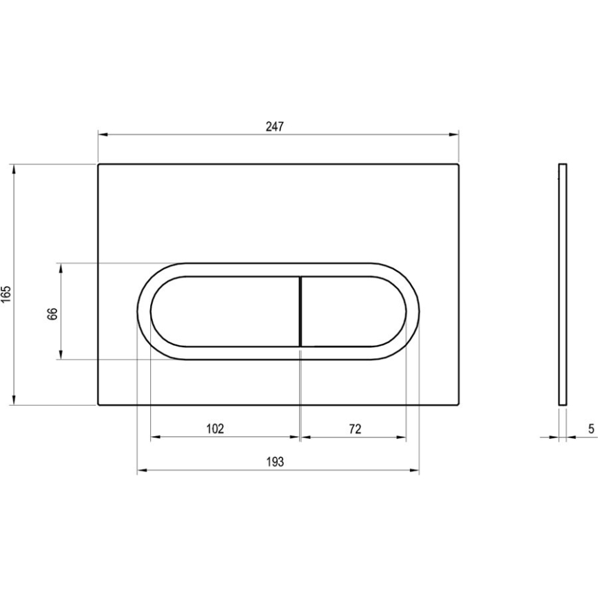 Ravak X01797 - Loputusnupp 24,7x16,5 cm KROOM must