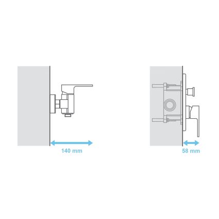 Ravak X070052 - Põhikeha seinasiseste segistite jaoks R-BOX RB 070.50 15,2x11,9 cm