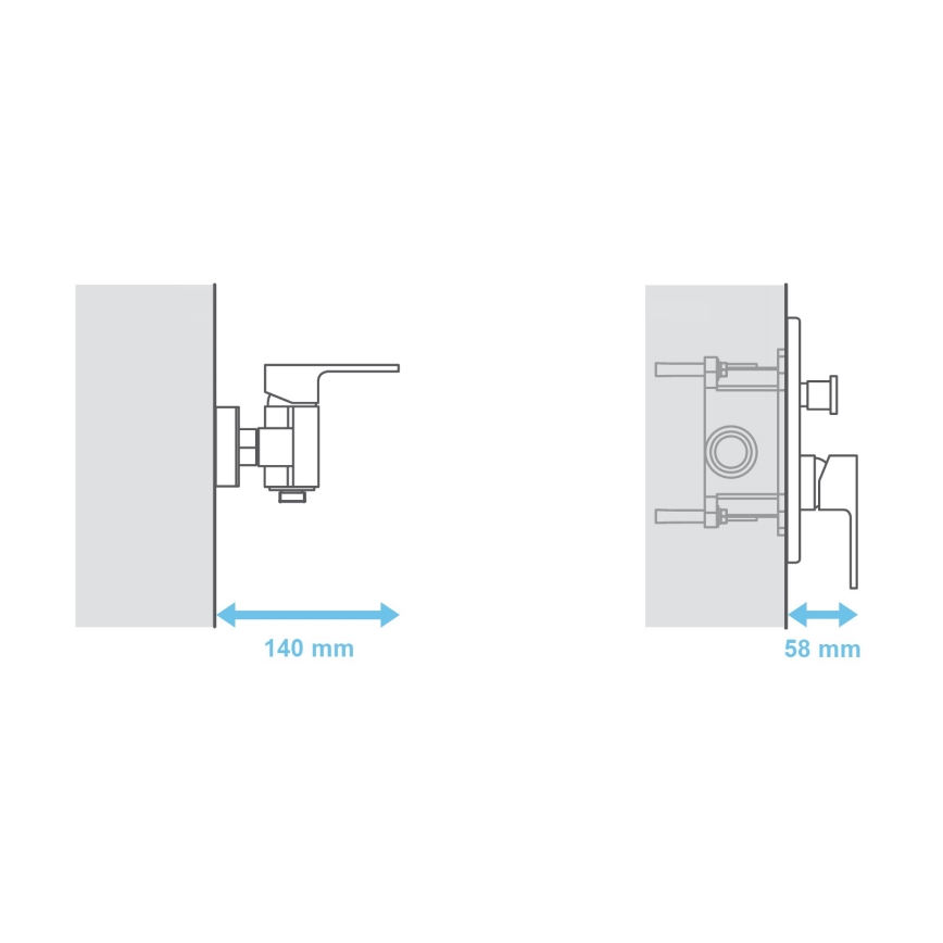 Ravak X070052 - Põhikeha seinasiseste segistite jaoks R-BOX RB 070.50 15,2x11,9 cm