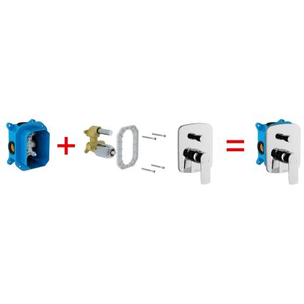 Ravak X070052 - Põhikeha seinasiseste segistite jaoks R-BOX RB 070.50 15,2x11,9 cm