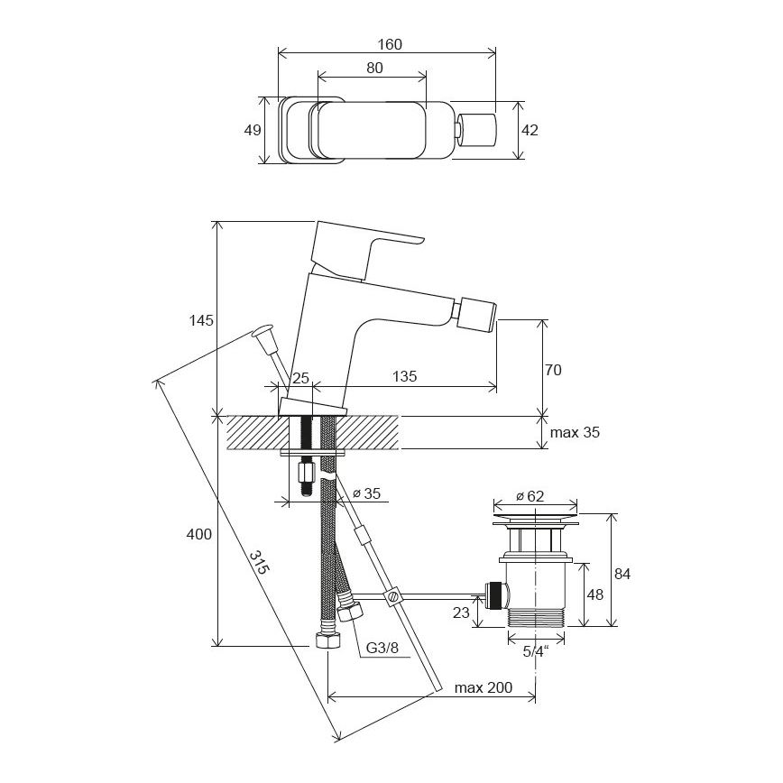 Ravak X070133 - Bidetisegisti FREE, läikiv kroom