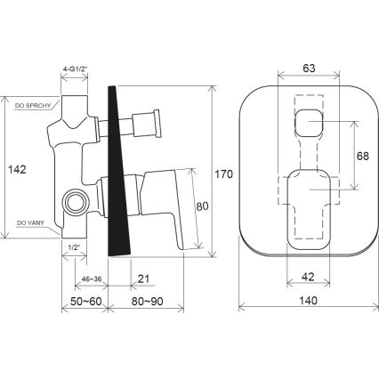 Ravak X070134 - dušisegisti peidetud paigaldamiseks FREE läikiv kroom