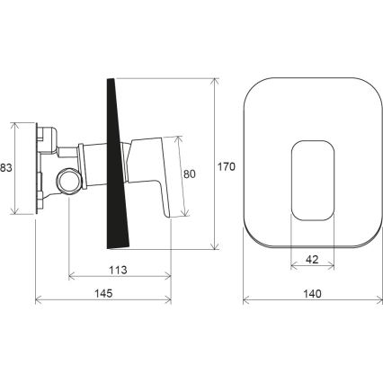 Ravak X070137 - R-BOX sisseehitatav dušisegisti, läikiv kroom