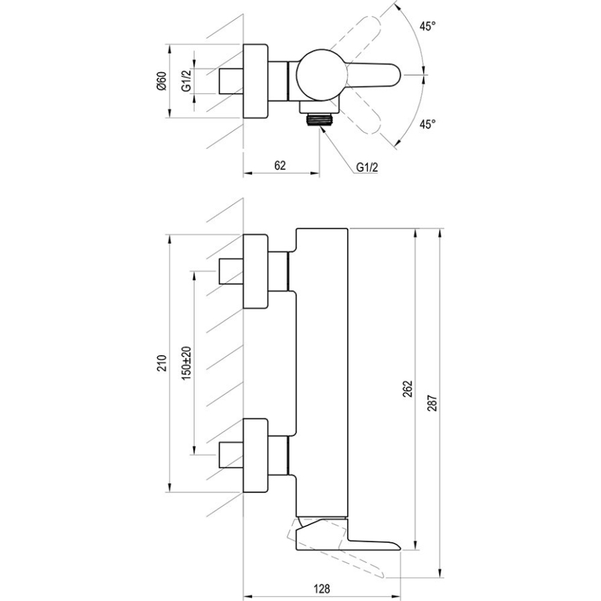 Ravak X070145 - dušisegisti PURI, läikiv kroom