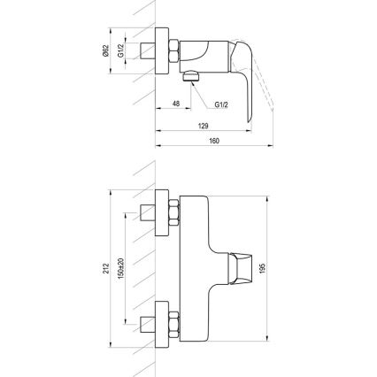 Ravak X070177 - Dušisegisti FLAT matt must