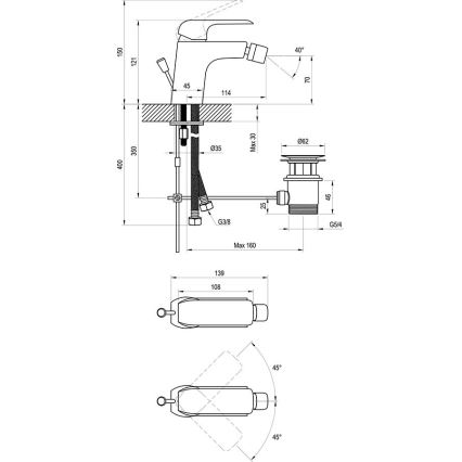 Ravak X070178 - Bidee segisti FLAT matt must