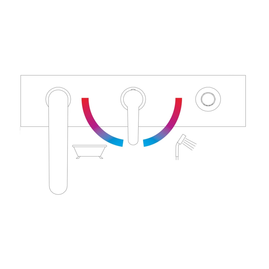 Ravak X070186 - kolmeavaga vannisegisti PURI must