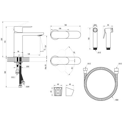 Ravak X070462 - Valamusegisti bidee pihustiga CHROME must